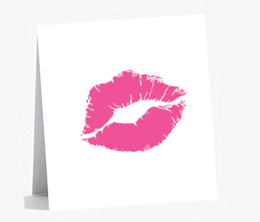 Note card with Lips on it
