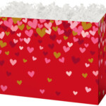 Basket box with red hearts