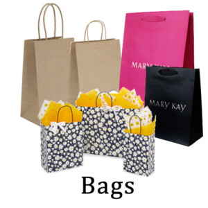 Photo of Kraft, branded and printed bags