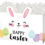 Happy Easter Bunny on Basket Box