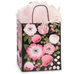 Black Prime size bag with floral pattern on it.