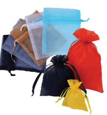 Different colour and sizes of organza Bags