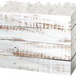 Distressed White Wood Folding Gift Box