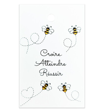 Branded Gift tag with the words Croire Atteindre Reussir